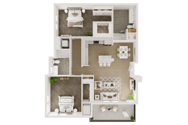 2BD, 2BTH B4 733-6212 floor plan